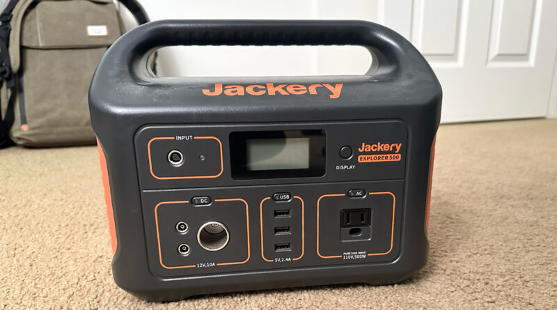 Jackery 500 battery being used indoors